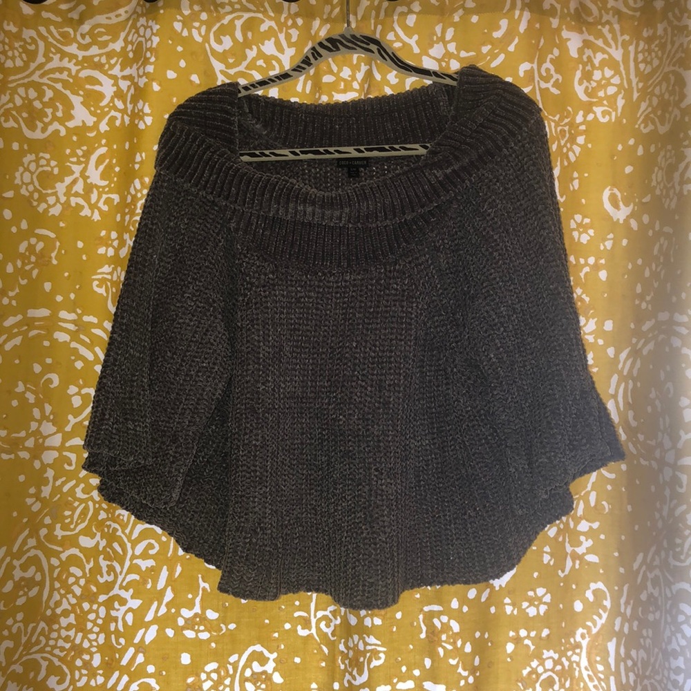 Grey Coco + Carmen Off Shoulder Sweater